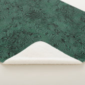 森の緑に絹のモアレ小さなパターン シェルパブランケット (3/4)