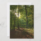 森の緑のお祝いの生活葬儀写真 招待状 (裏面)