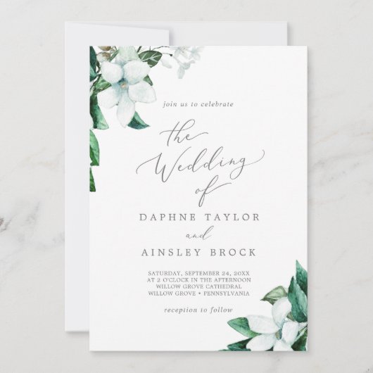 森の緑のウェディング 招待状 (正面)