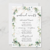 森の緑のウェルカムレターの旅程 招待状 (裏面)