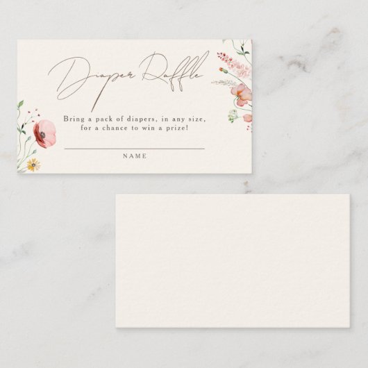 森の緑のクマ男の子の赤ちゃんシャワーおむつラッフル エンクロージャーカード (正面/裏面)