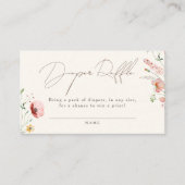 森の緑のクマ男の子の赤ちゃんシャワーおむつラッフル エンクロージャーカード (正面)