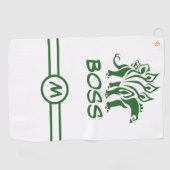 森の緑のステゴサウルスのスパイク恐竜 ゴルフタオル (横)