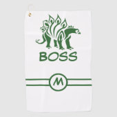 森の緑のステゴサウルスのスパイク恐竜 ゴルフタオル (正面)