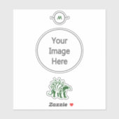 森の緑のステゴサウルスのスパイク恐竜 シール (シート)