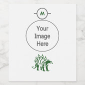 森の緑のステゴサウルスのスパイク恐竜 ワインラベル (シングルラベル)