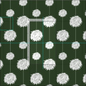 森の緑のチアリーダーPOM POMパターン ファブリック (タイル)