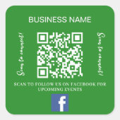 森の緑のビジネス名qrコードFacebook スクエアシール (正面)
