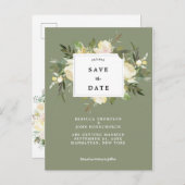 森の緑のフローラ結婚式は日付カードを保存 案内ポストカード (正面/裏面)