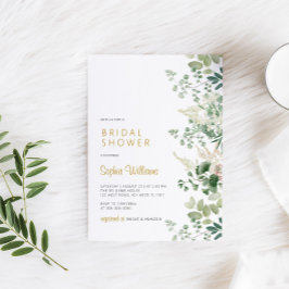 森の緑のブライダルシャワーへの招待 招待状