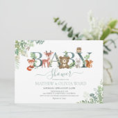 森の緑のベビーシャワー招待状 招待状 (スタンド正面)