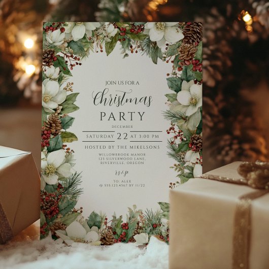 森の緑のホリデー・ギャザリング 招待状