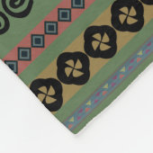 森の緑のボホのパタアステカーン フリースブランケット (角)