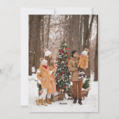 森の緑のミニマルクリスマスパイン写真 シーズンカード (裏面)