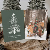 森の緑のミニマルクリスマスパイン写真 シーズンカード