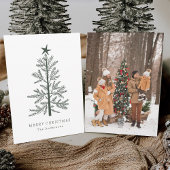 森の緑のミニマルクリスマスパイン写真 シーズンカード