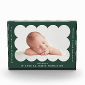 森の緑のモダンうろこ出産の発表 フォトブロック (正面)