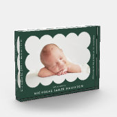 森の緑のモダンうろこ出産の発表 フォトブロック (左)