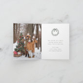 森の緑のモダンクリスマスパイン写真 シーズンカード (内部)