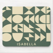 森の緑のモダン幾何学的なパーソナライズされた形状 マウスパッド (正面)