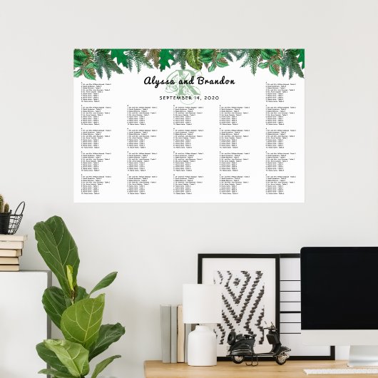 森の緑のモノグラムのシーティンググラフポスター ポスター (ホームオフィス)