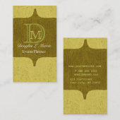 森の緑のモノグラムアーバンさび付き 名刺 (正面/裏面)