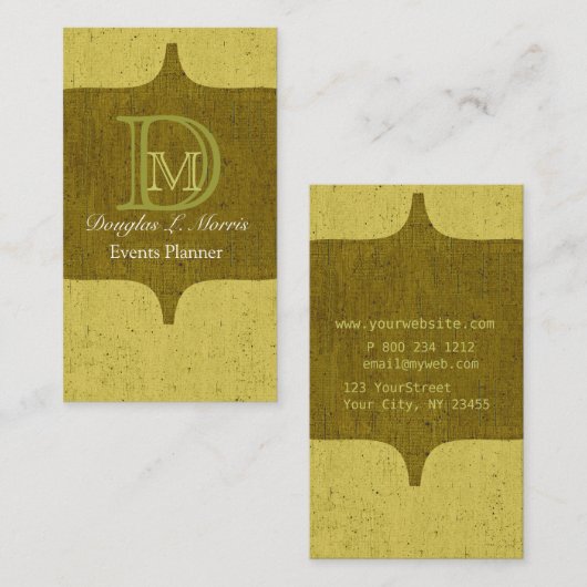 森の緑のモノグラムアーバンさび付き 名刺 (正面/裏面)