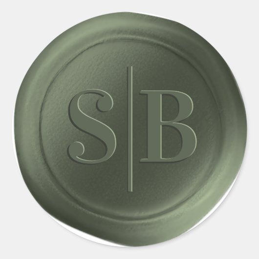 森の緑のワックスシール結婚のモノグラムシール ラウンドシール (正面)