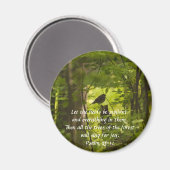 森の緑の中の白鳥 マグネット (正面/裏面)