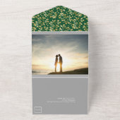 森の緑の冬結婚の夜 オールインワン招待状 (外側)