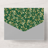 森の緑の冬結婚の夜 オールインワン招待状 (裏面)