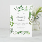 森の緑の彩るリハーサルディナー 招待状 (スタンド正面)