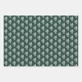 森の緑の松の木クリスマスホリデーウッドランド ラッピングペーパーシート (正面3)