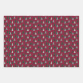 森の緑の松の木クリスマスホリデーウッドランド ラッピングペーパーシート (正面2)