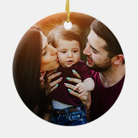 森の緑の松の木クリスマスホリデー自然 セラミックオーナメント (裏面)