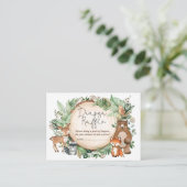 森の緑の森の動物おむつラッフル エンクロージャーカード (スタンド正面)