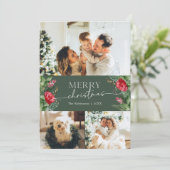 森の緑の植物学3フォトメリークリスマス シーズンカード (スタンド正面)