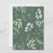 森の緑の水の色メリークリスマスフォトカード 招待状 (裏面)