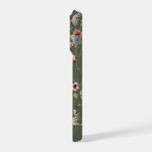 森の緑の水彩野の花パターンネーム  iPhoneケース (左側面)