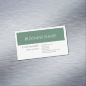 森の緑の白のプレーンのミニマル芸術的リスト マグネット名刺 (インサイチュ)