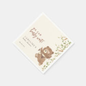 森の緑の私たちは男の子の赤ちゃんシャワーを待つことができる スタンダードカクテルナプキン (角)