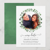 森の緑の結婚式 新しい日程 セーブザデート (正面/裏面)