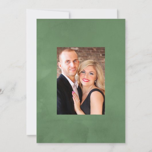 森の緑の自然派ウェディングフォト セーブザデート (裏面)