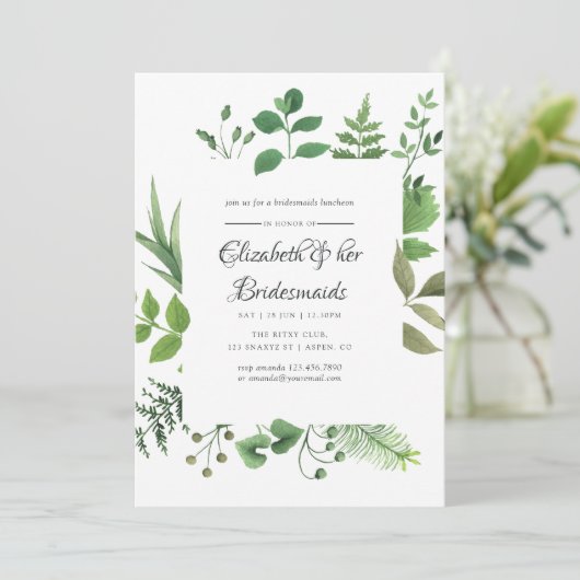 森の緑の花嫁の友人たちとのランチ会 招待状 (スタンド正面)