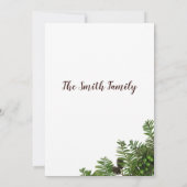 森の緑の茶色のピネコン葉のクリスマス 招待状 (裏面)