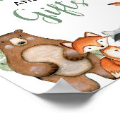 森の緑の赤ちゃんシャワーのサイン ポスター (角)