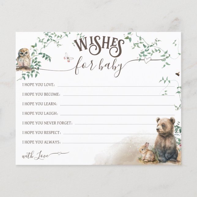 森の緑の赤ちゃんシャワーの願い (正面)