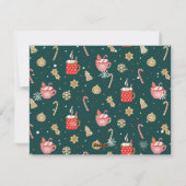 森の緑の金ゴールドスクリプトクリスマスコラージュモダン シーズンカード (裏面)