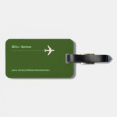 森の緑の飛行機旅行 ラゲッジタグ (裏面横)