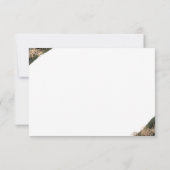 森の緑の黄金のブラシ写真の日付を保存 案内状 (裏面)